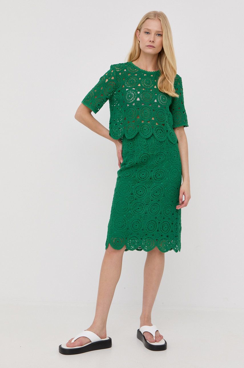 MAX&Co. spódnica kolor zielony midi prosta rozmiar XS,S,M