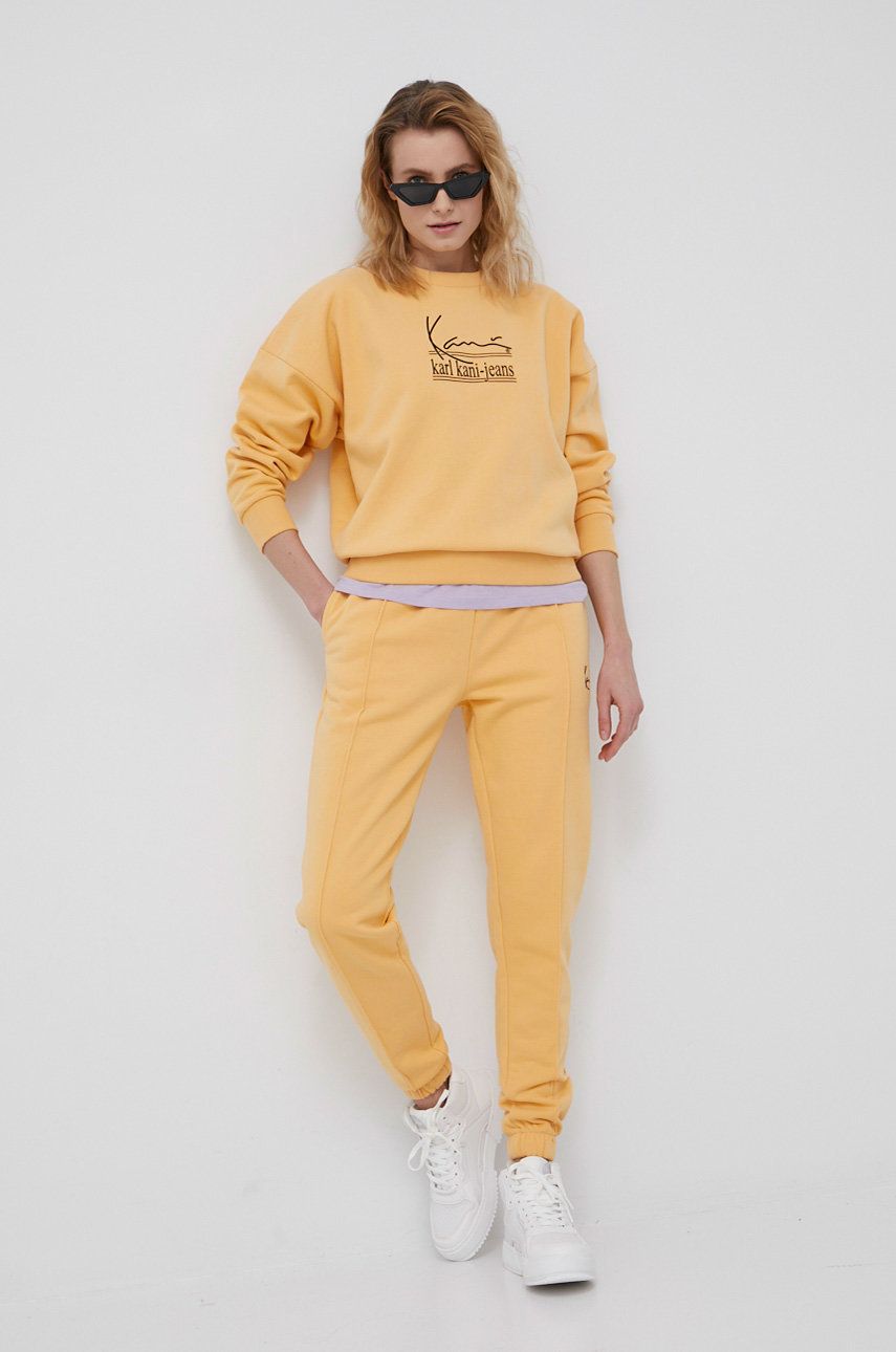 Karl Kani bluza damska kolor pomarańczowy z aplikacją