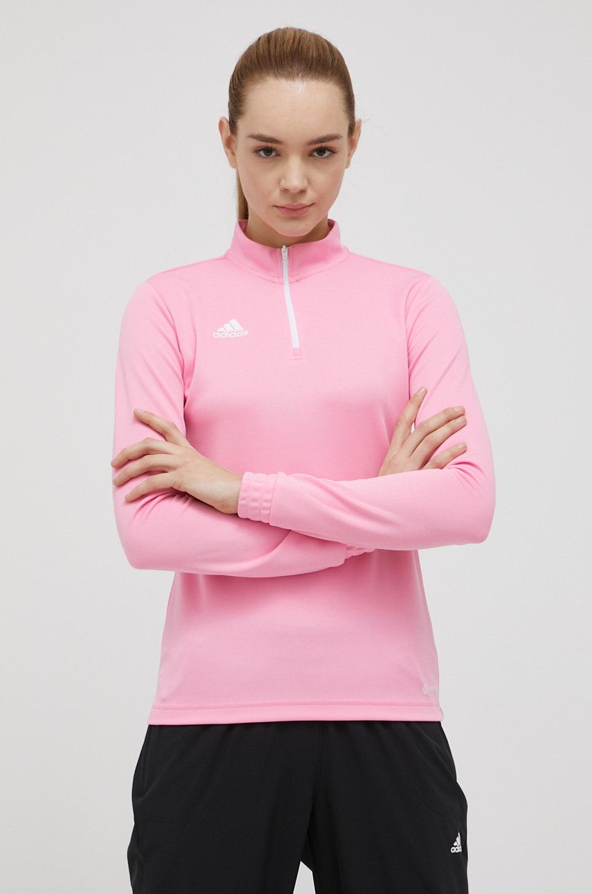 adidas Performance bluza treningowa Entrada 22 kolor różowy z półgolfem