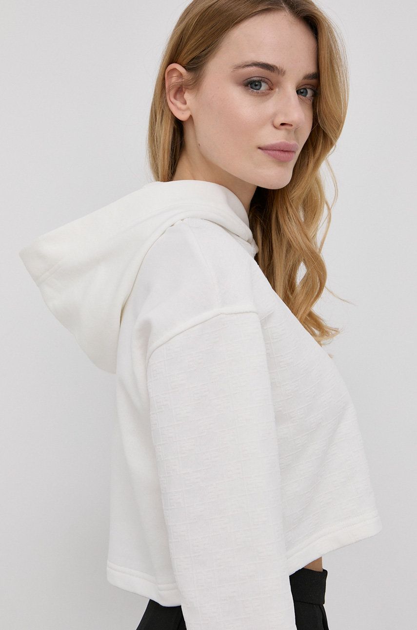 Elisabetta Franchi bluza damska kolor biały z kapturem wzorzysta