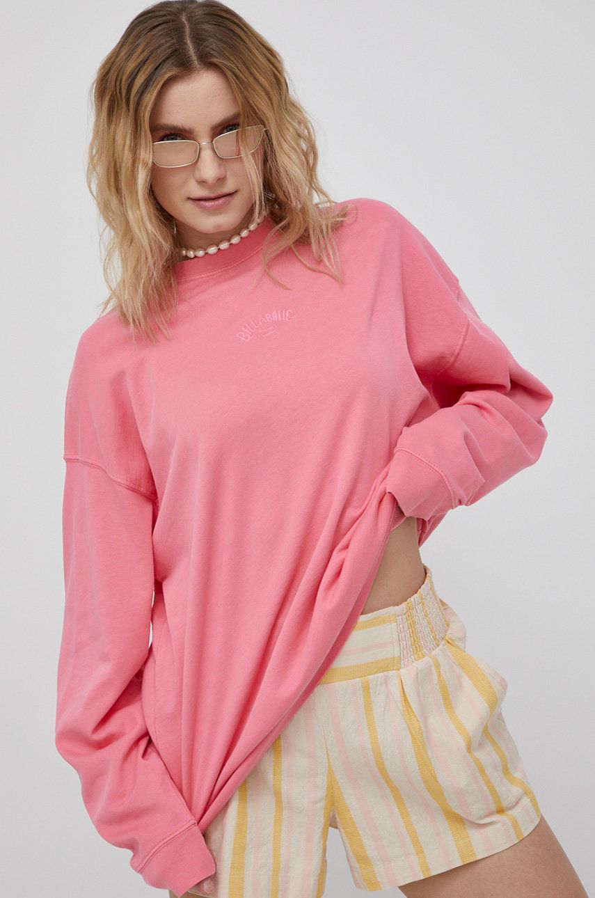 Billabong bluza damska kolor różowy gładka