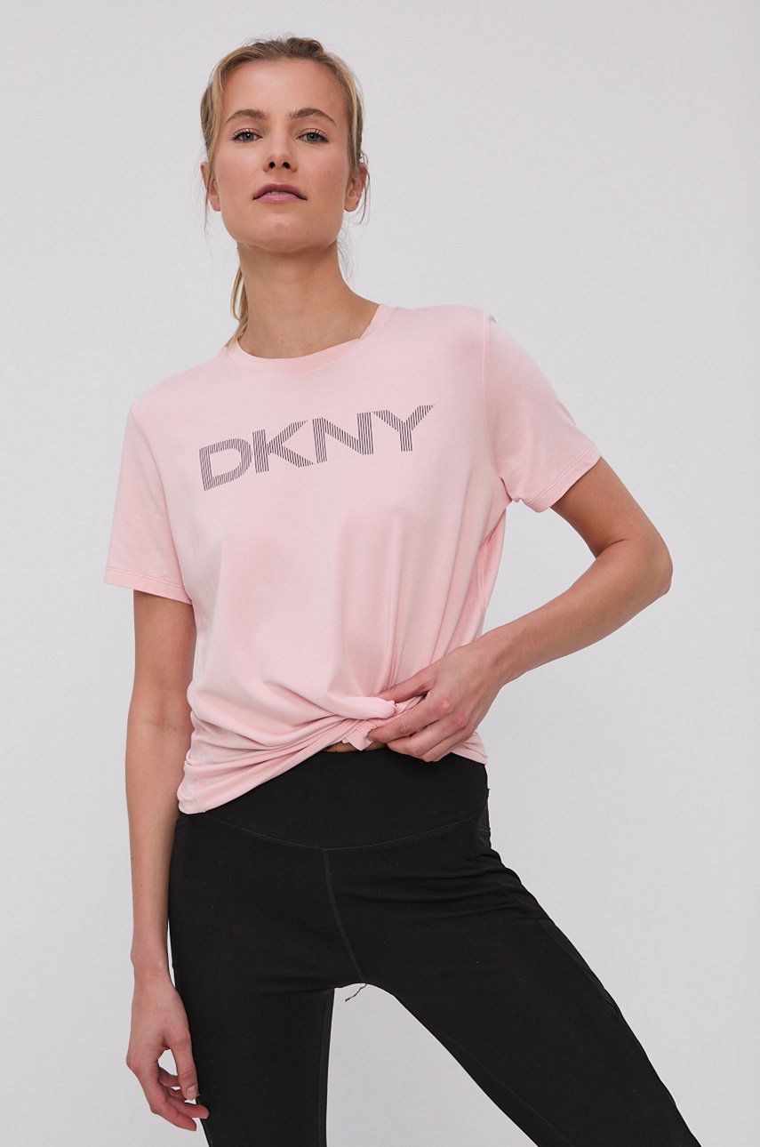 Dkny T-shirt damski kolor różowy