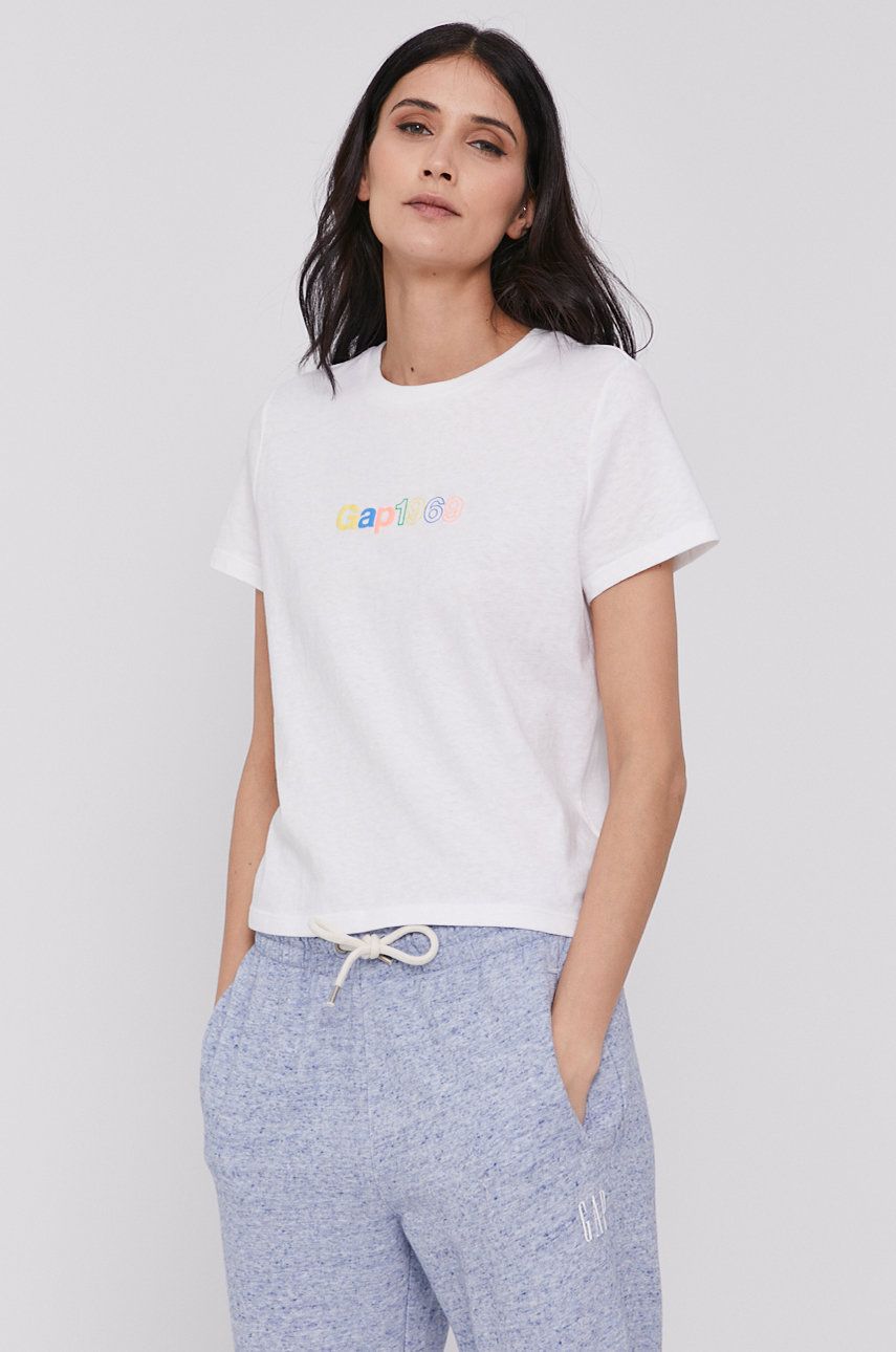 GAP T-shirt damski kolor biały