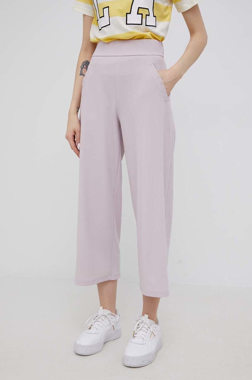 JDY spodnie damskie kolor fioletowy fason culottes high waist