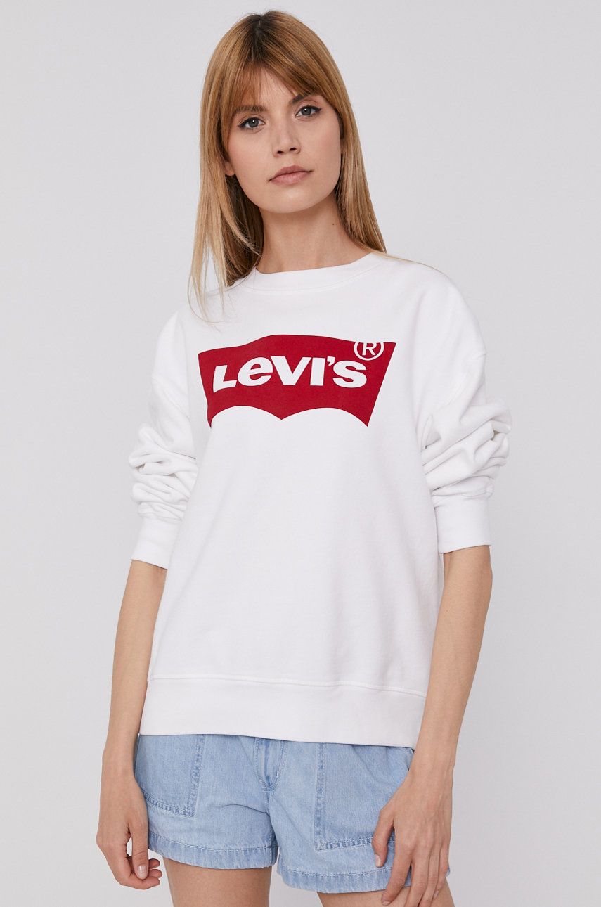 Levi's Bluza damska kolor biały gładka