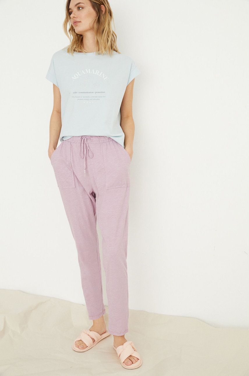 women’secret spodnie piżamowe Minerals damskie kolor fioletowy rozmiar XS,S,M,L,XL