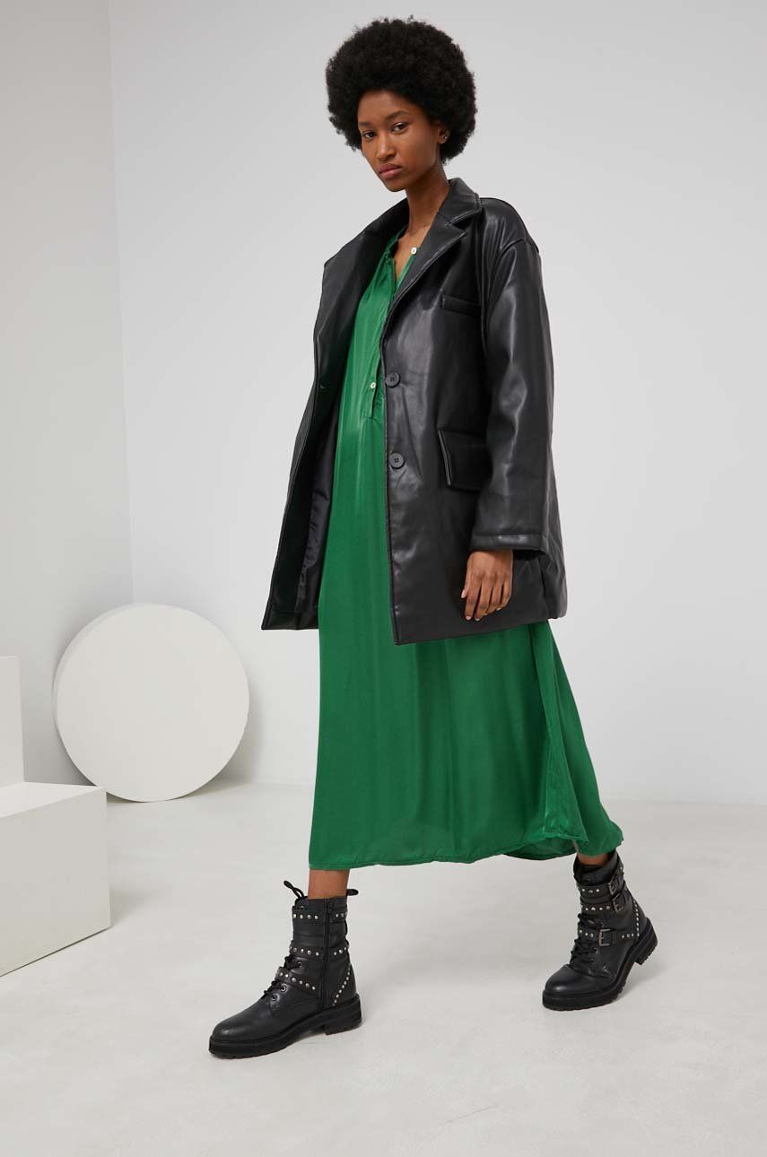Answear Lab płaszcz damski kolor czarny przejściowy