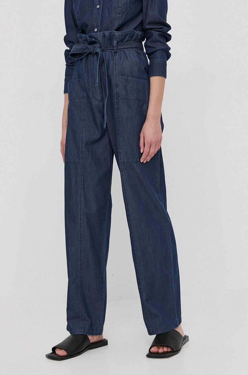 MAX&Co. spodnie bawełniane damskie proste high waist