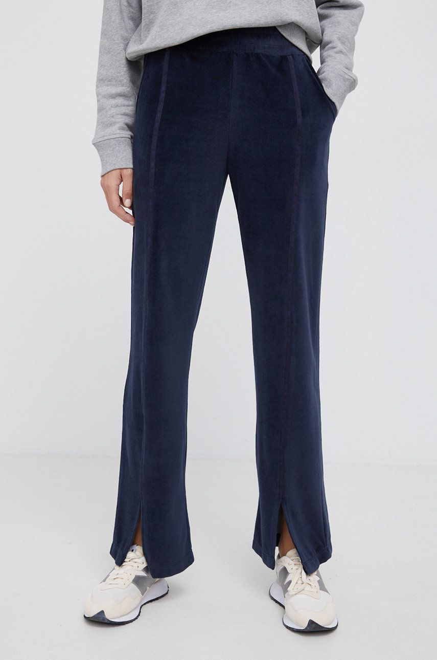 Desigual Spodnie damskie kolor granatowy fason culottes high waist