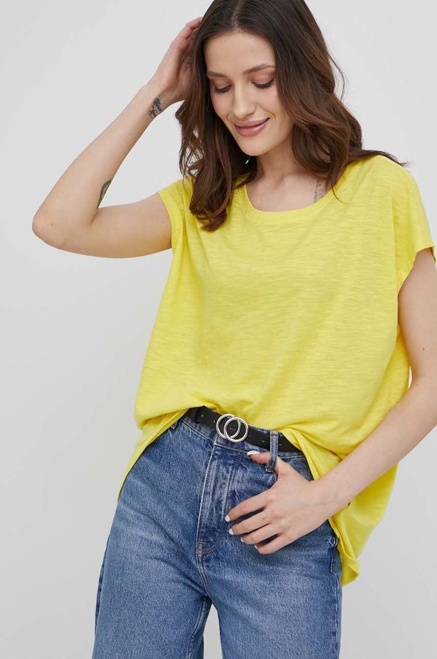 Noisy May t-shirt damski kolor żółty