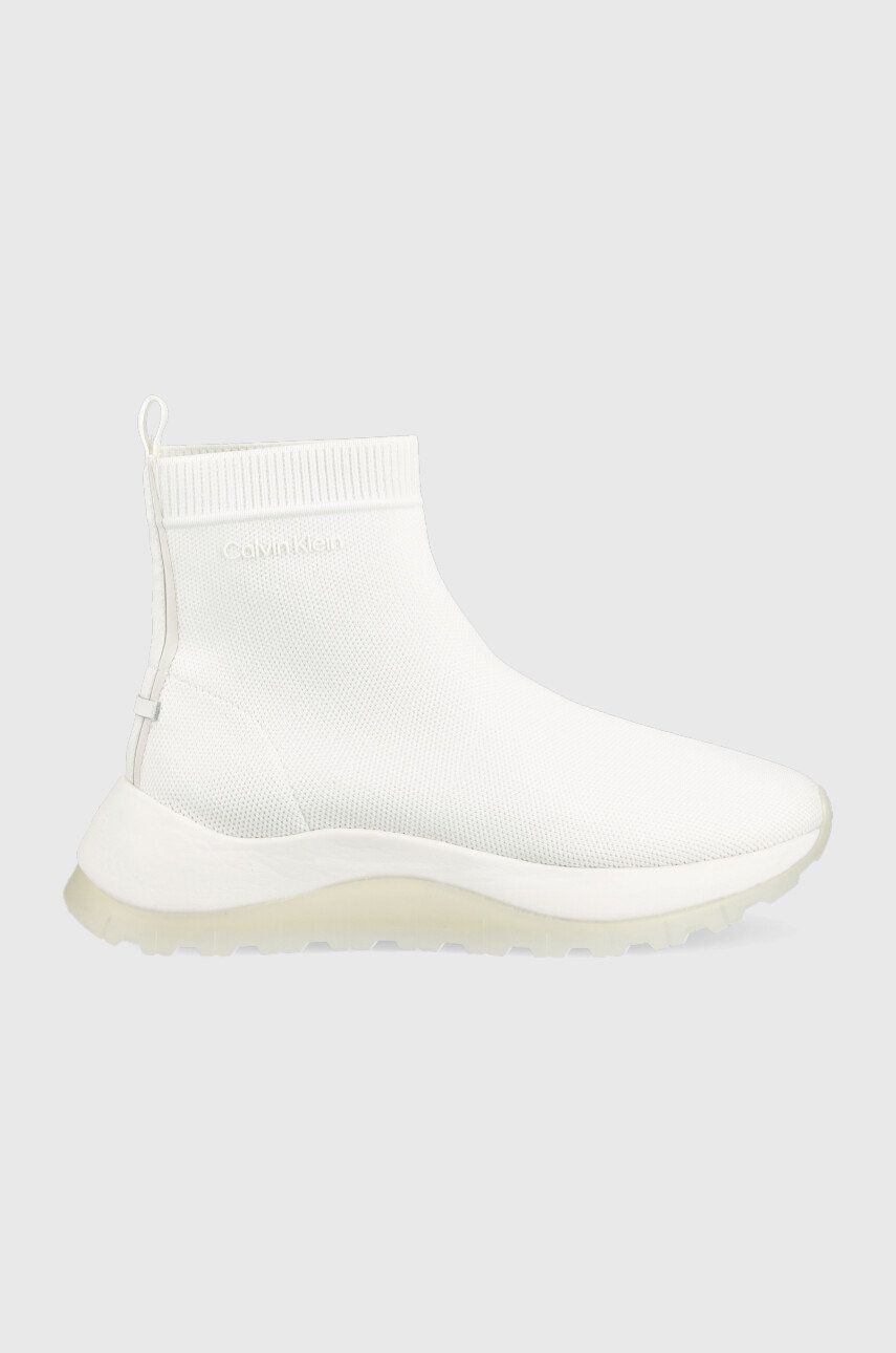 Calvin Klein sneakersy 2 Piece Sole Sock Boot kolor biaÅ‚y