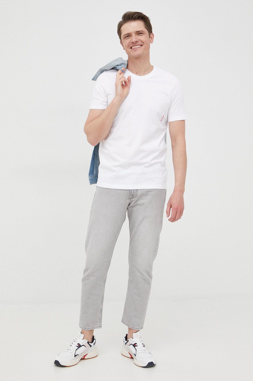 HUGO t-shirt bawełniany (2-pack) kolor biały z nadrukiem rozmiar L,S,XL,XXL,M