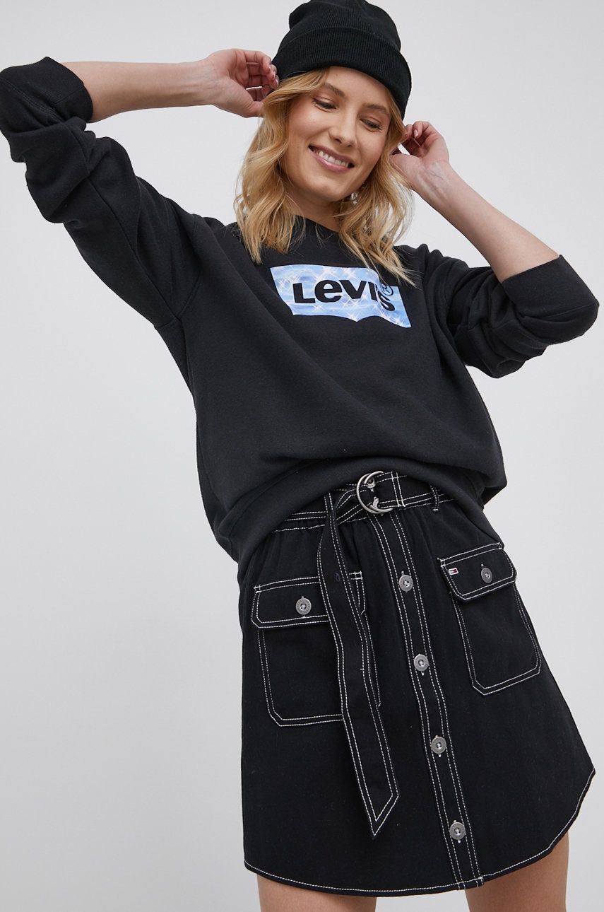 Levi's bluza damska kolor czarny z nadrukiem