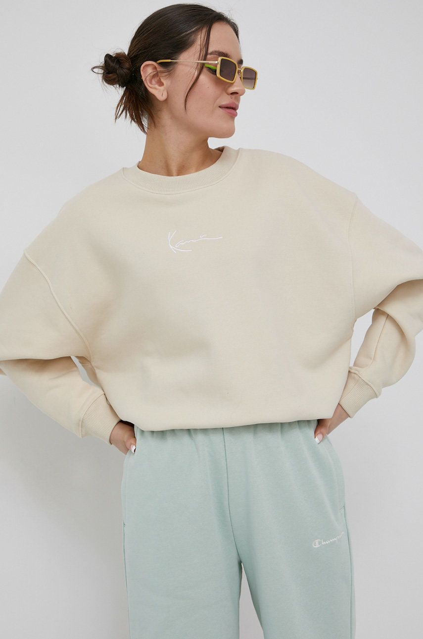 Karl Kani bluza damska kolor beżowy z aplikacją