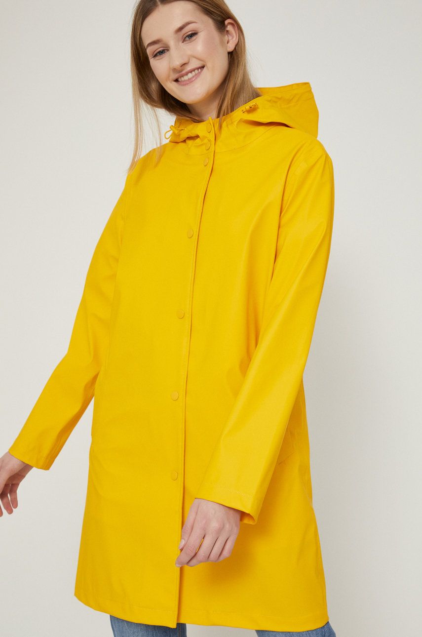 Medicine płaszcz przeciwdeszczowy damski kolor żółty przejściowy