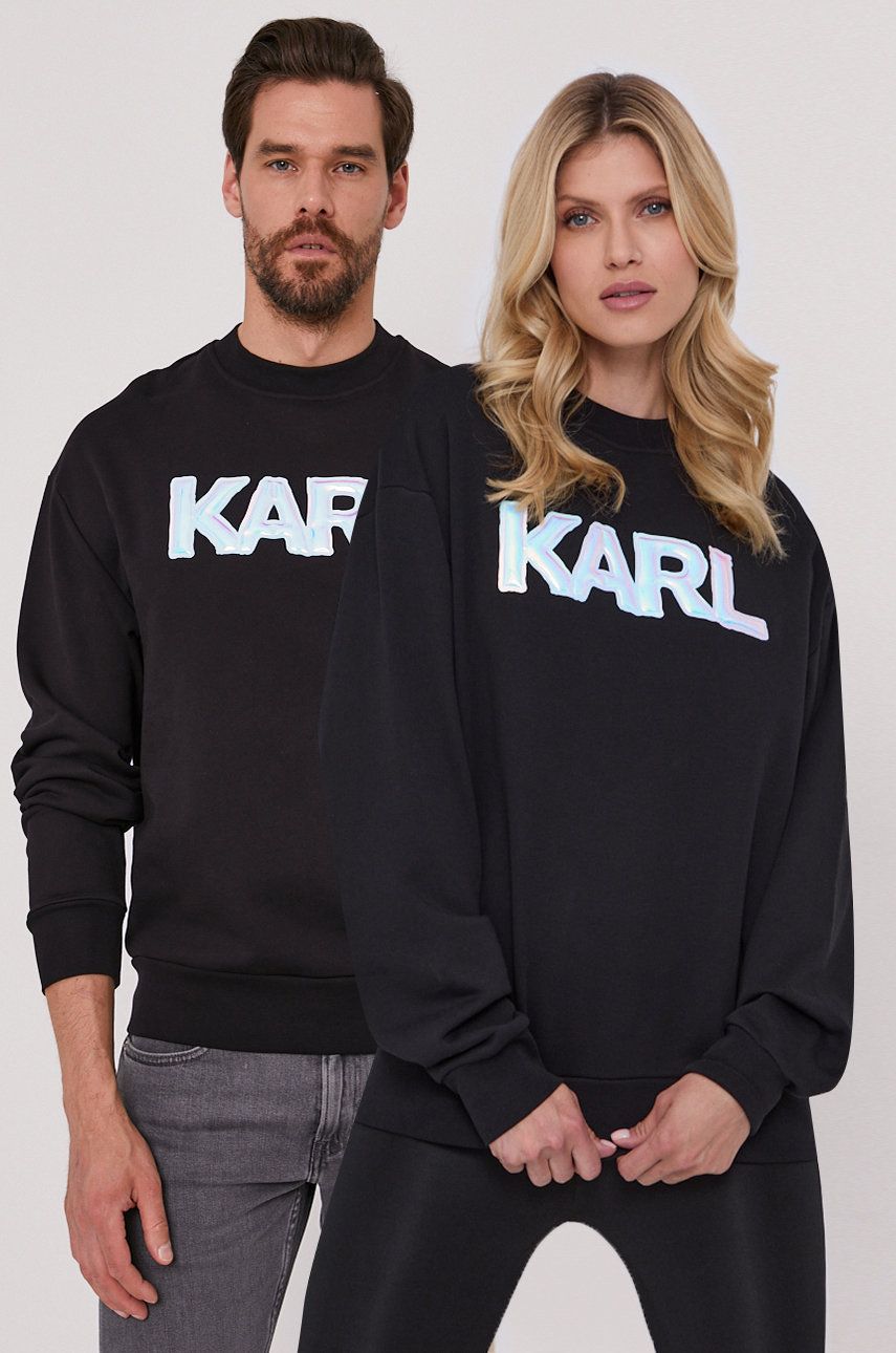 Karl Lagerfeld Bluza kolor czarny z aplikacją
