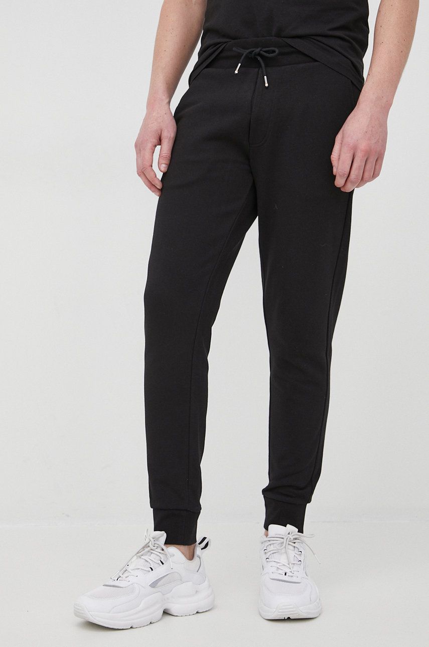 BOSS spodnie bawełniane męskie kolor czarny gładkie rozmiar L,XL,XXL,M