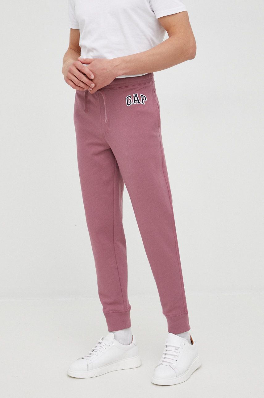 GAP spodnie dresowe bawełniane męskie kolor różowy z aplikacją rozmiar L,XL,XXL,M,S