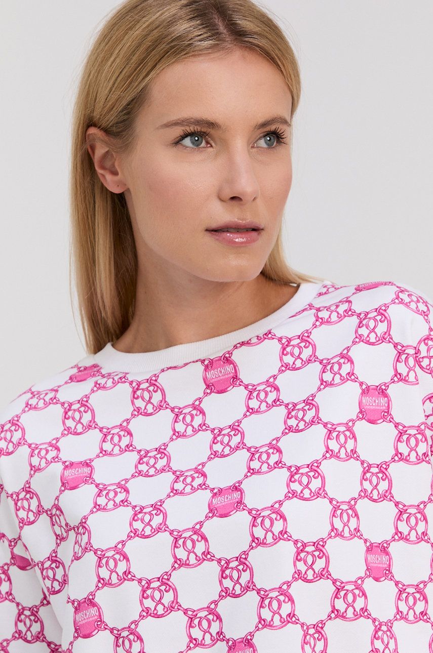 Moschino Underwear Bluza damska kolor różowy wzorzysta