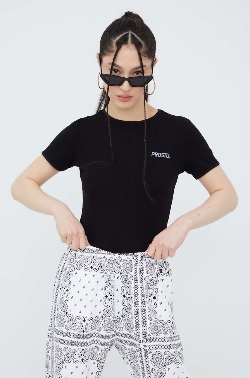 Prosto t-shirt bawełniany CLERK kolor czarny rozmiar L,M,S,XS
