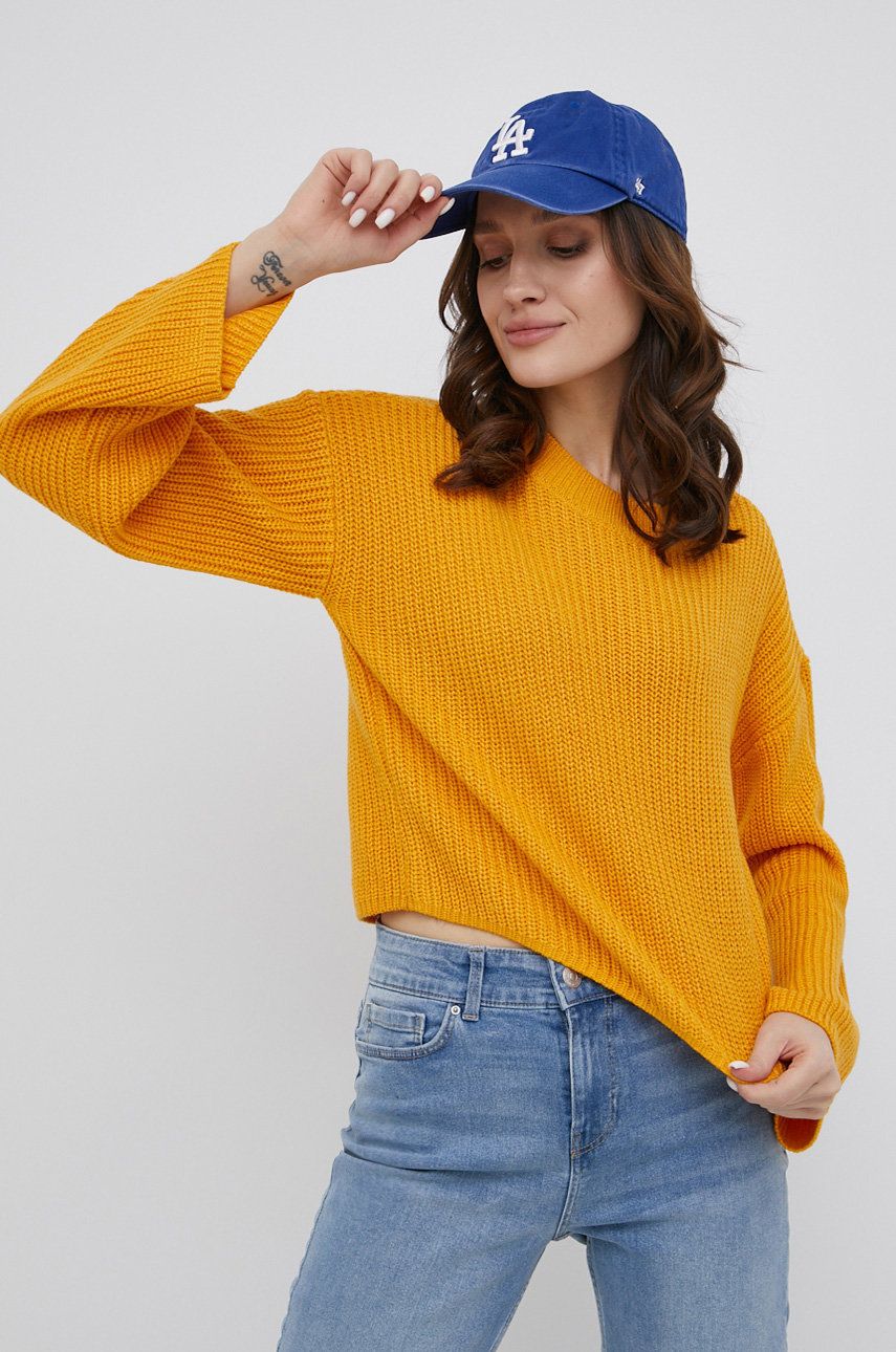 Vero Moda sweter damski kolor żółty lekki