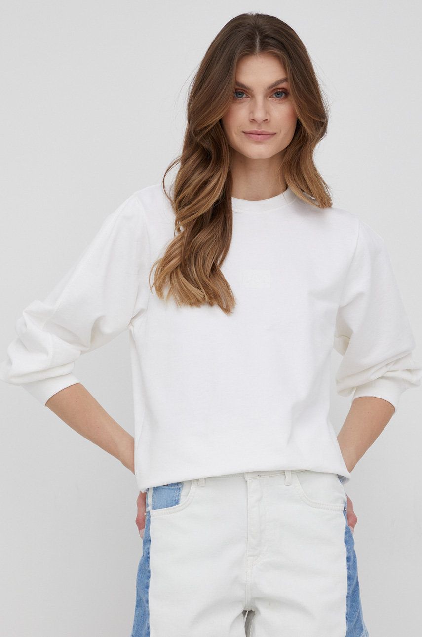 Lee bluza bawełniana damska kolor biały gładka