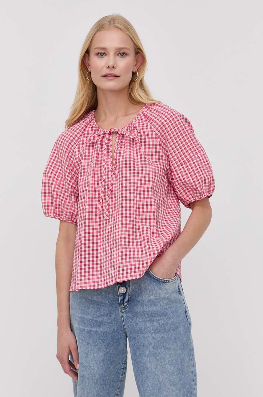MAX&Co. bluzka damska kolor czerwony w kratę