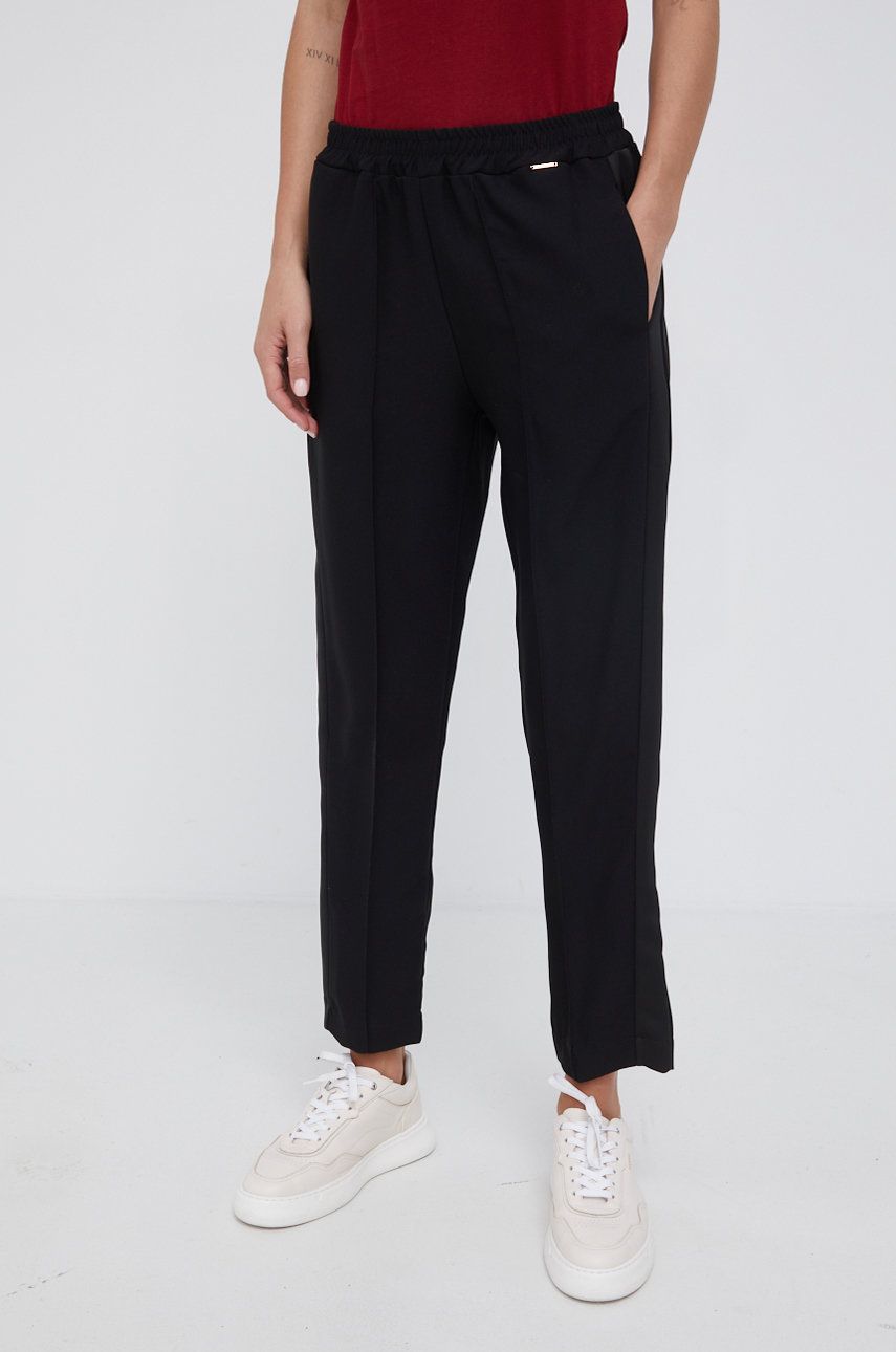 XT Studio Spodnie damskie kolor czarny proste high waist