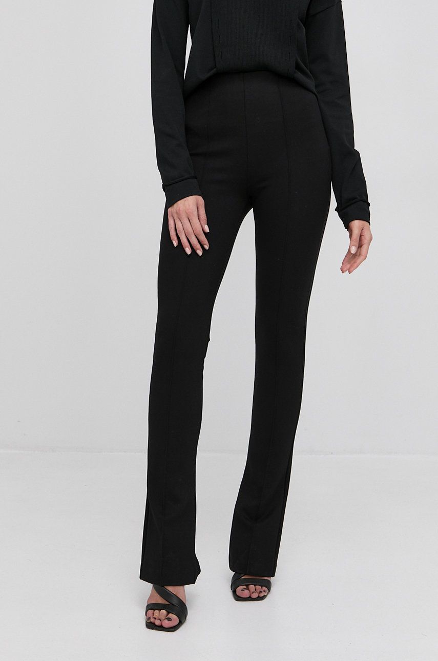 Boss Spodnie damskie kolor czarny dopasowane high waist