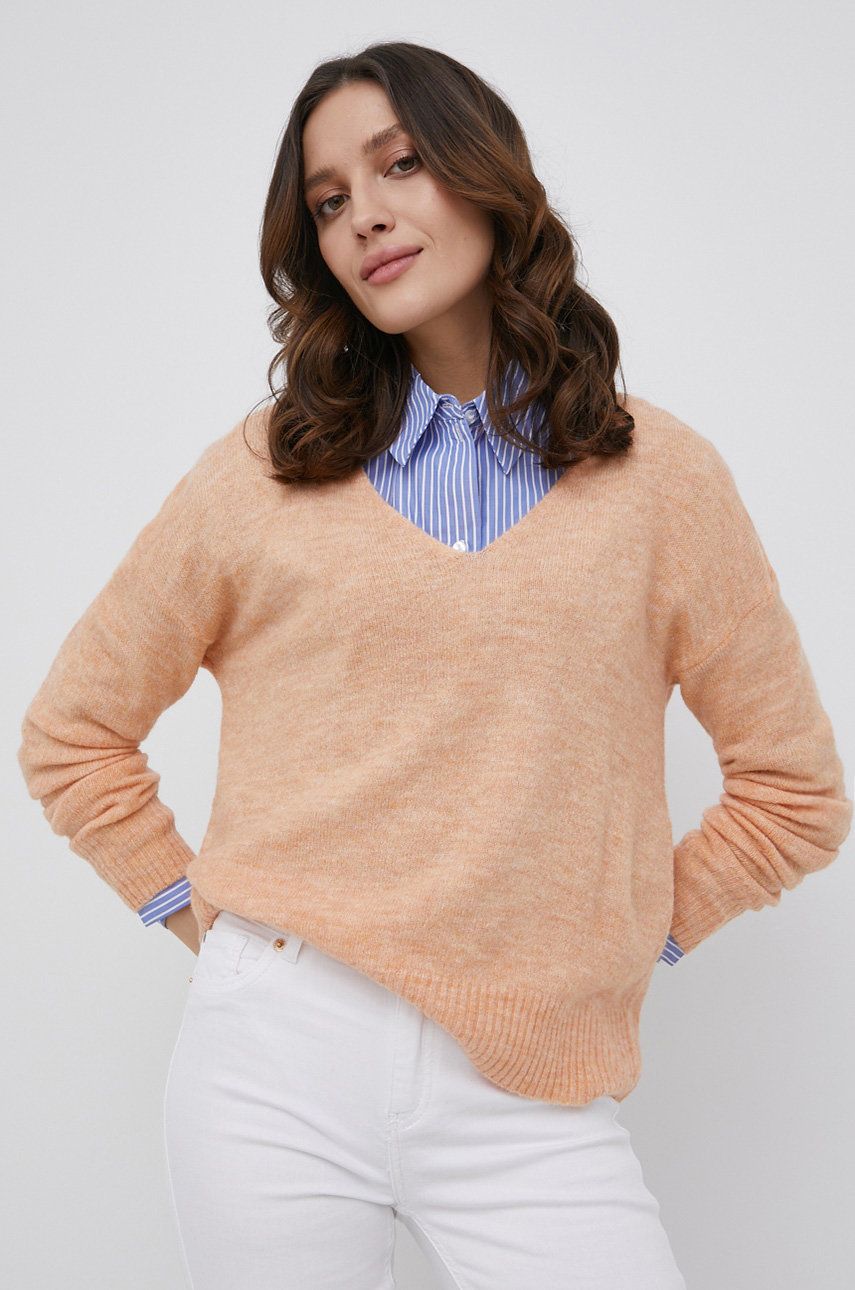 JDY sweter damski kolor pomarańczowy