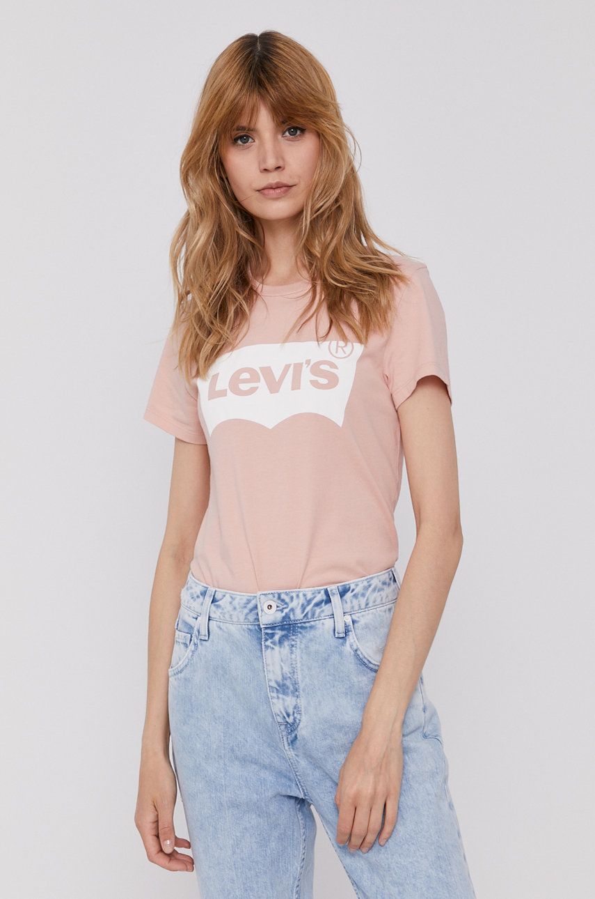 Levi's T-shirt damski kolor różowy