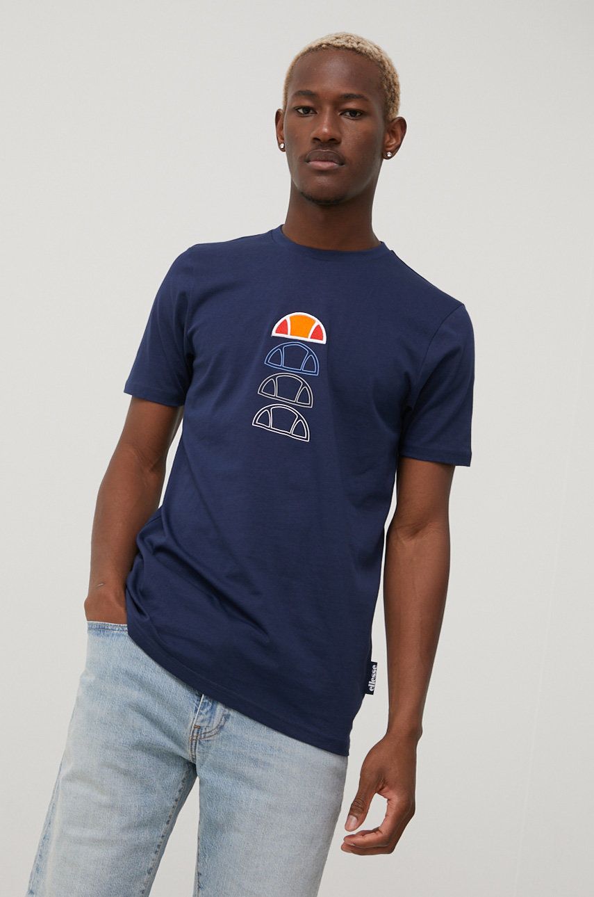 Ellesse t-shirt bawełniany kolor granatowy z aplikacją rozmiar S,XL,M,L