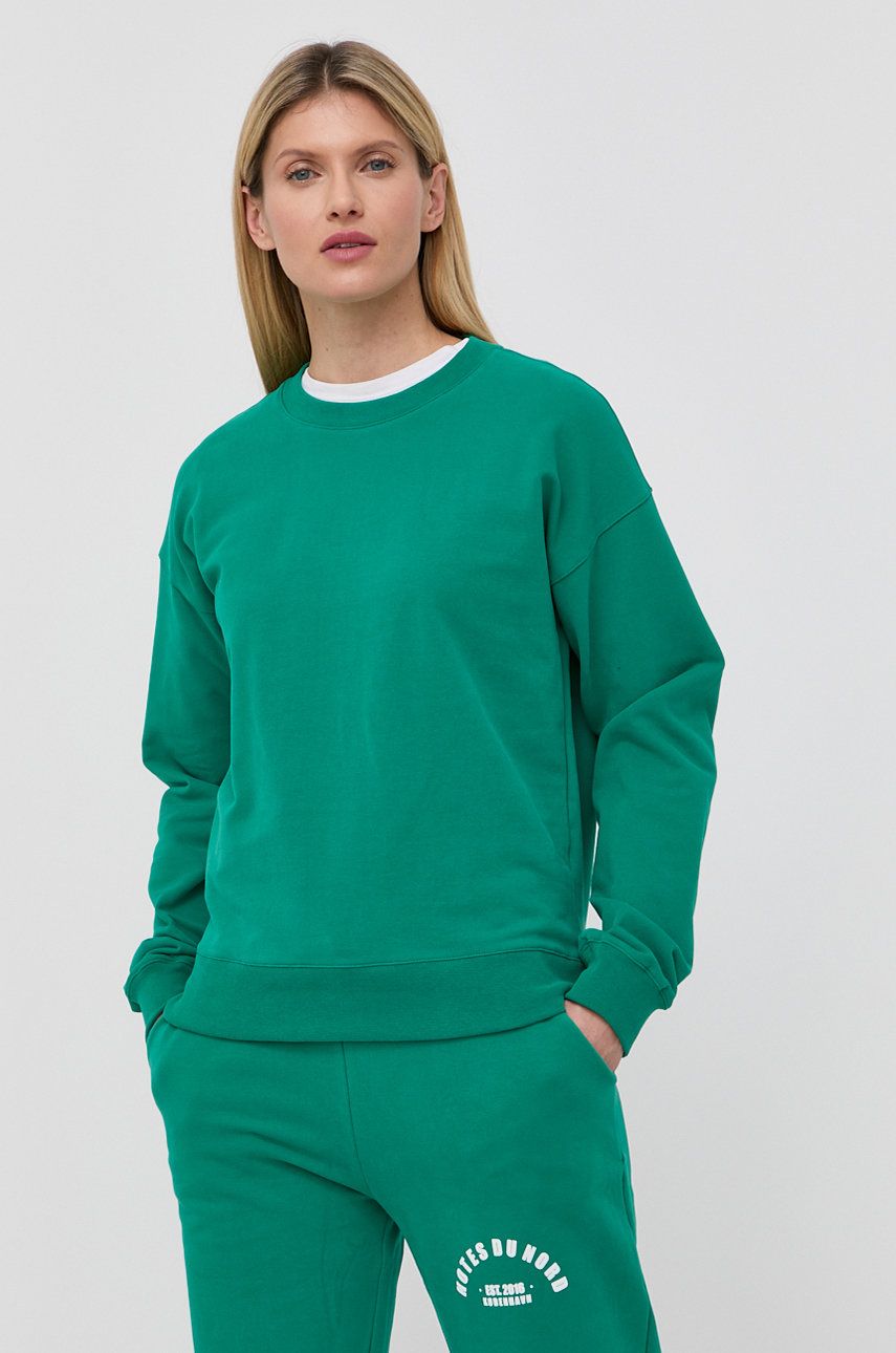 Notes du Nord bluza Wade damska kolor zielony z nadrukiem