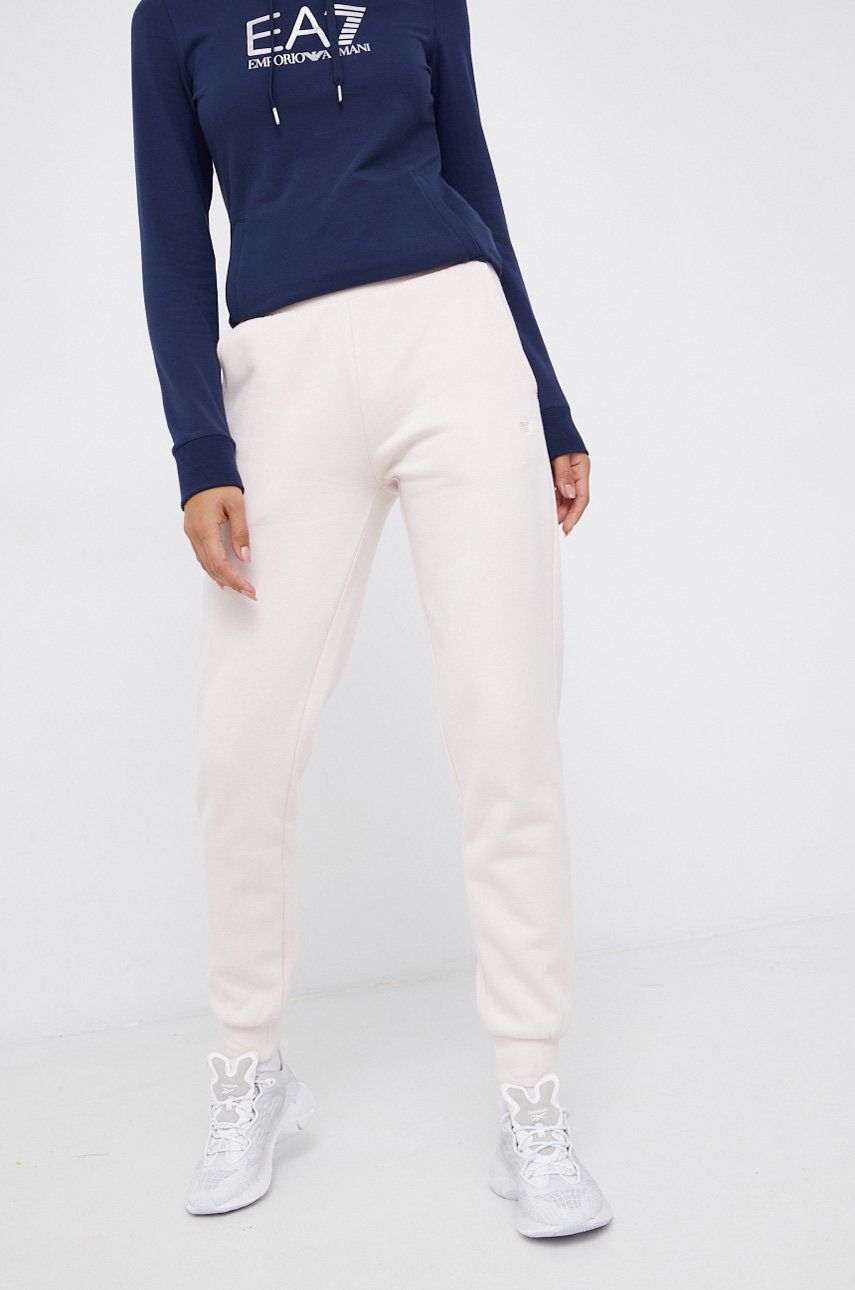 Emporio Armani Underwear Spodnie damskie kolor różowy gładkie