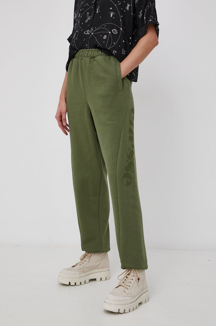 Ellesse Spodnie damskie kolor zielony z nadrukiem