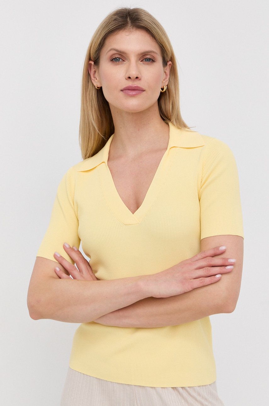 HUGO sweter damski kolor żółty