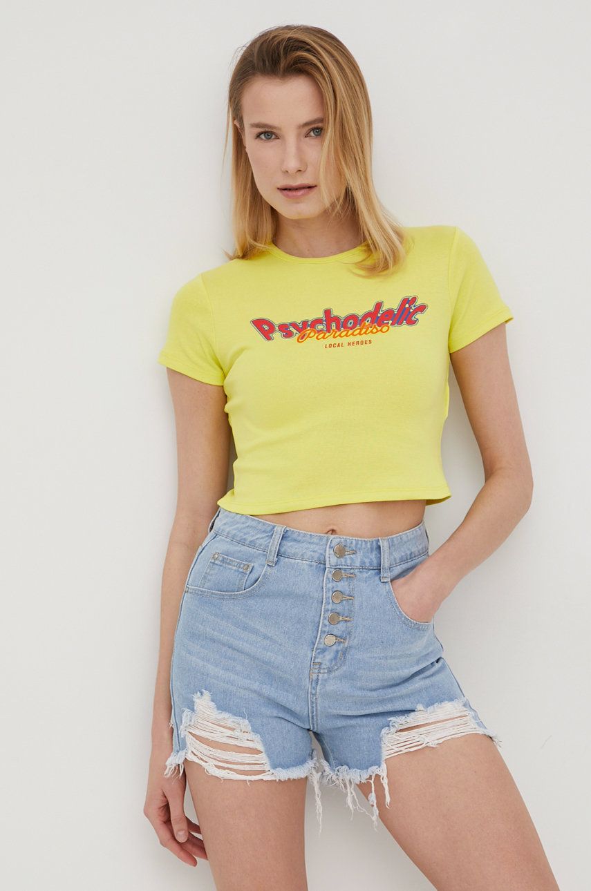 Local Heroes t-shirt damski kolor żółty rozmiar XS,S,M,L
