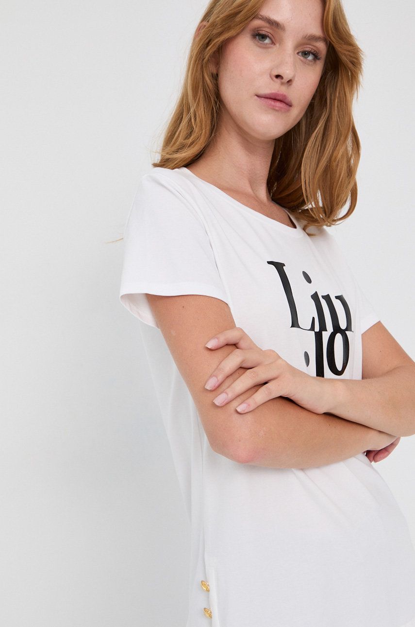 Liu Jo T-shirt damski kolor biały