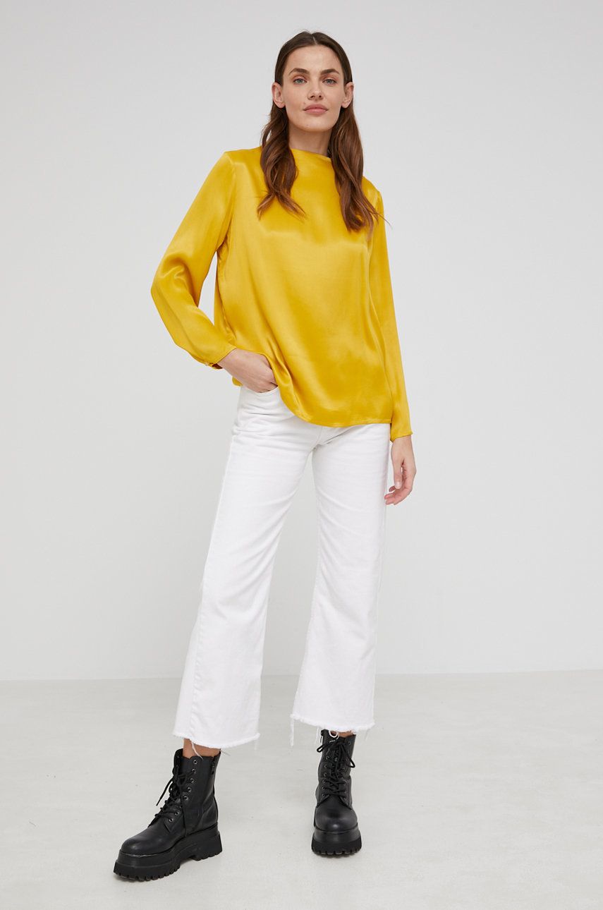 Answear Lab bluzka damska kolor żółty gładka