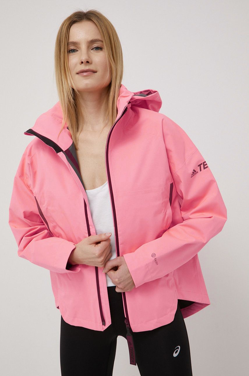 adidas TERREX kurtka przeciwdeszczowa Myshelter damska kolor różowy