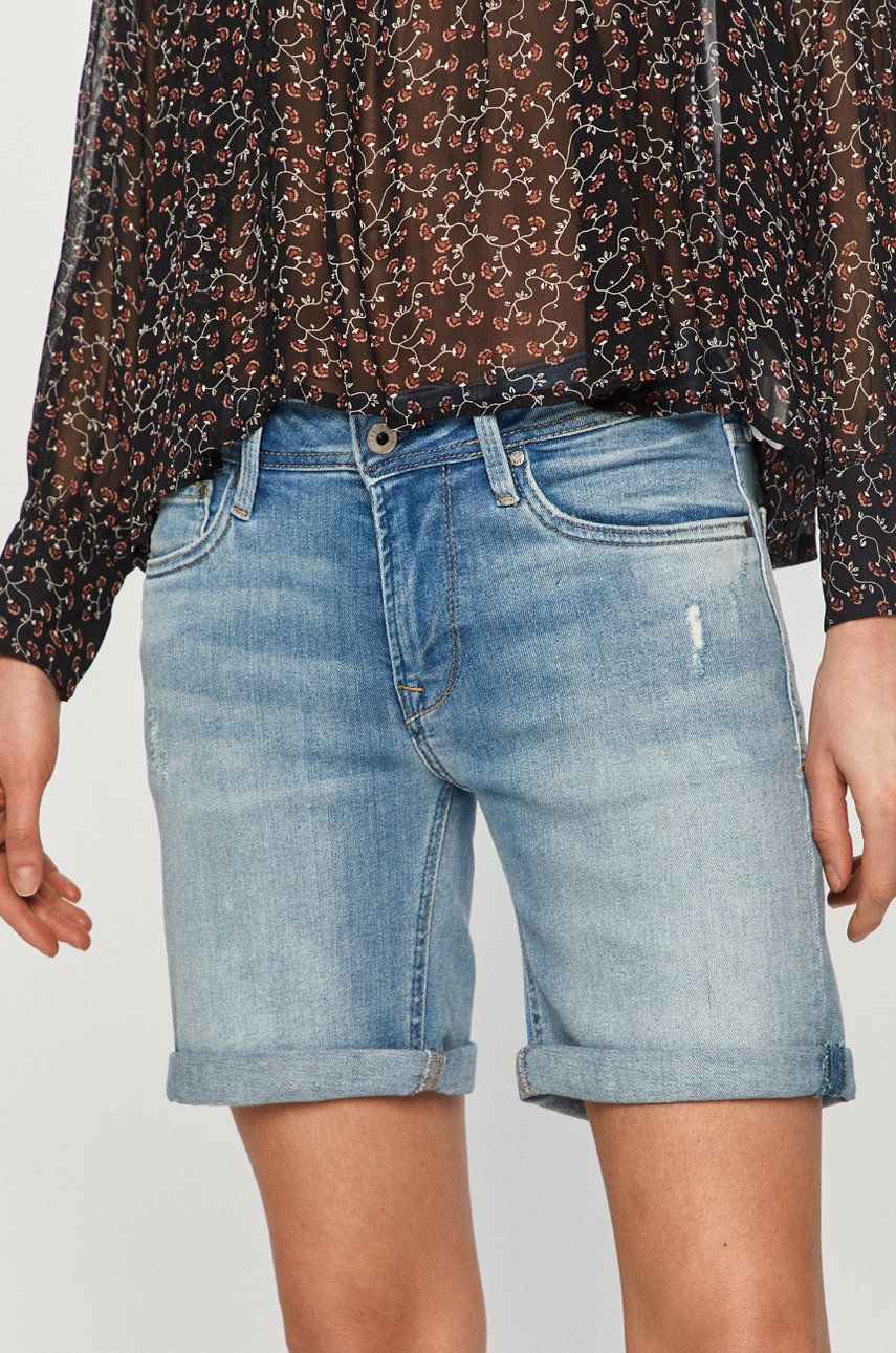 Promocja Pepe Jeans – Szorty jeansowe Poppy wyprzedaż przecena