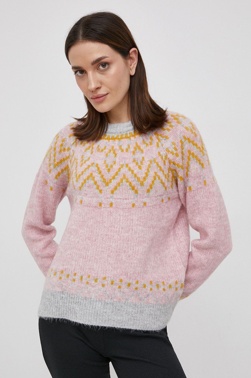 Only Sweter damski kolor różowy ciepły