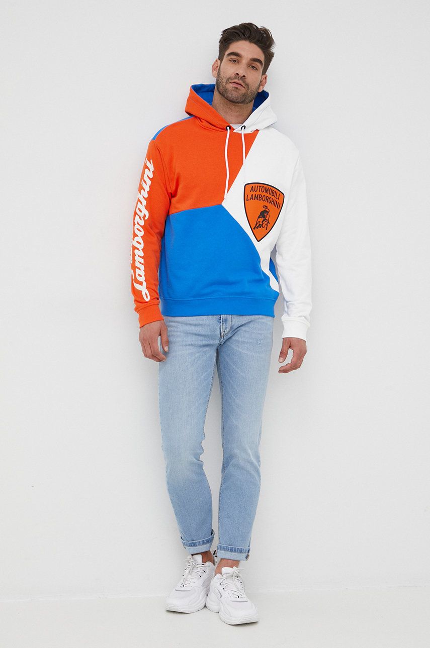 Lamborghini bluza bawełniana męska z kapturem z aplikacją rozmiar M,XL,L,XXL