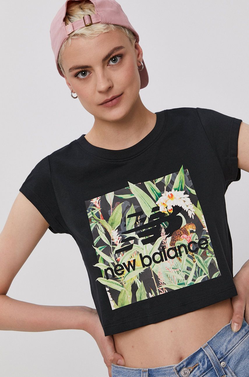 New Balance T-shirt damski kolor czarny