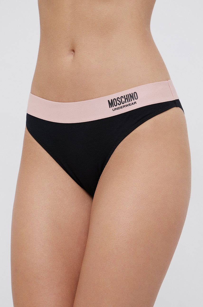Moschino Underwear Figi kolor czarny z bawełny