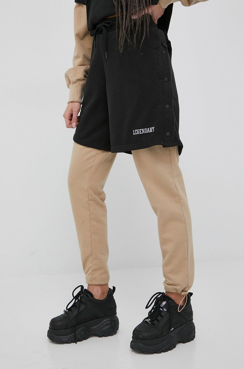 Puma spodnie bawełniane Title Nine damskie kolor czarny wzorzyste
