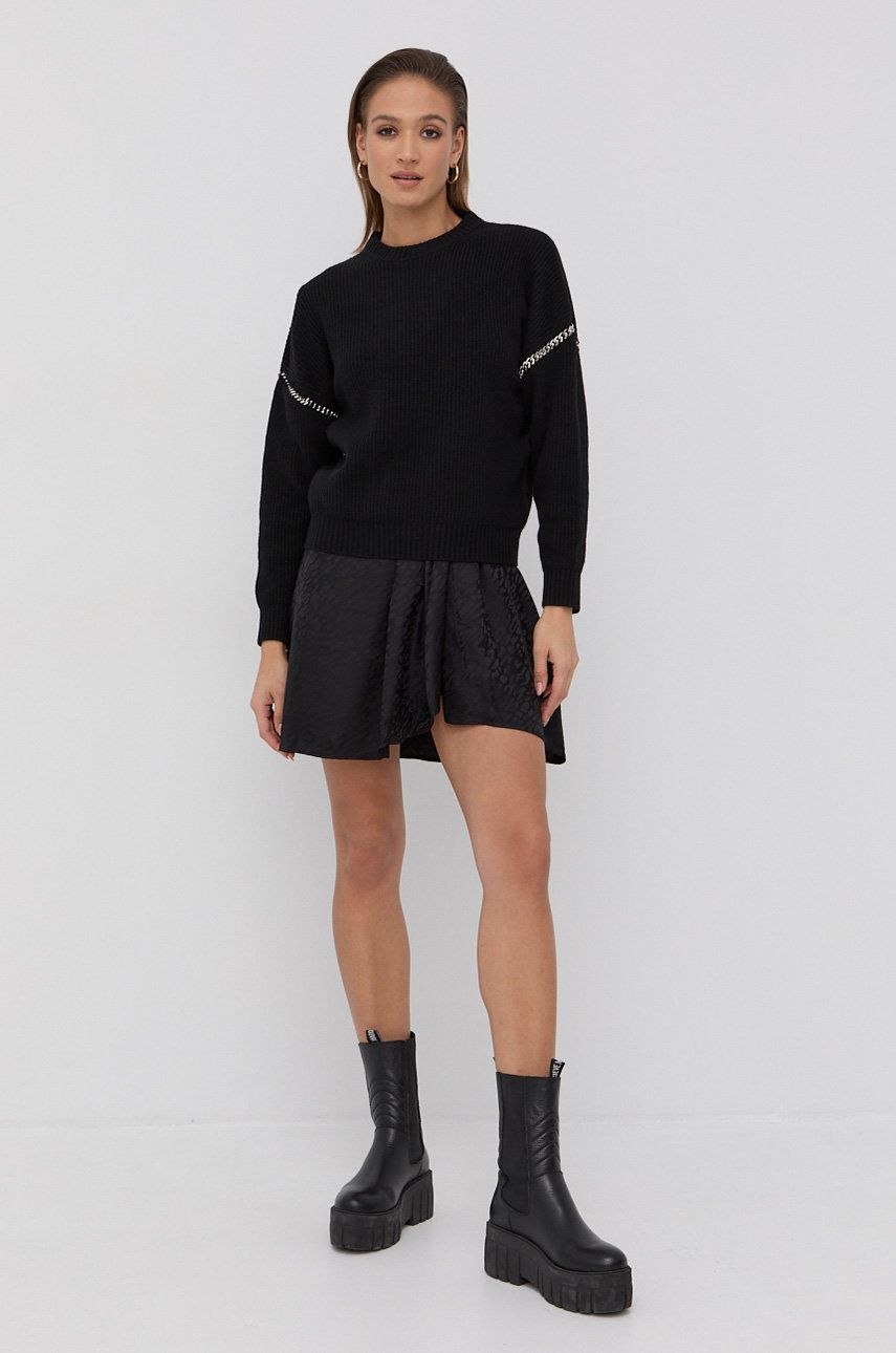 The Kooples Sweter wełniany damska kolor czarny