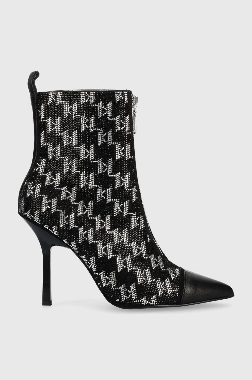 Karl Lagerfeld botki SARABANDE damskie kolor czarny na szpilce
