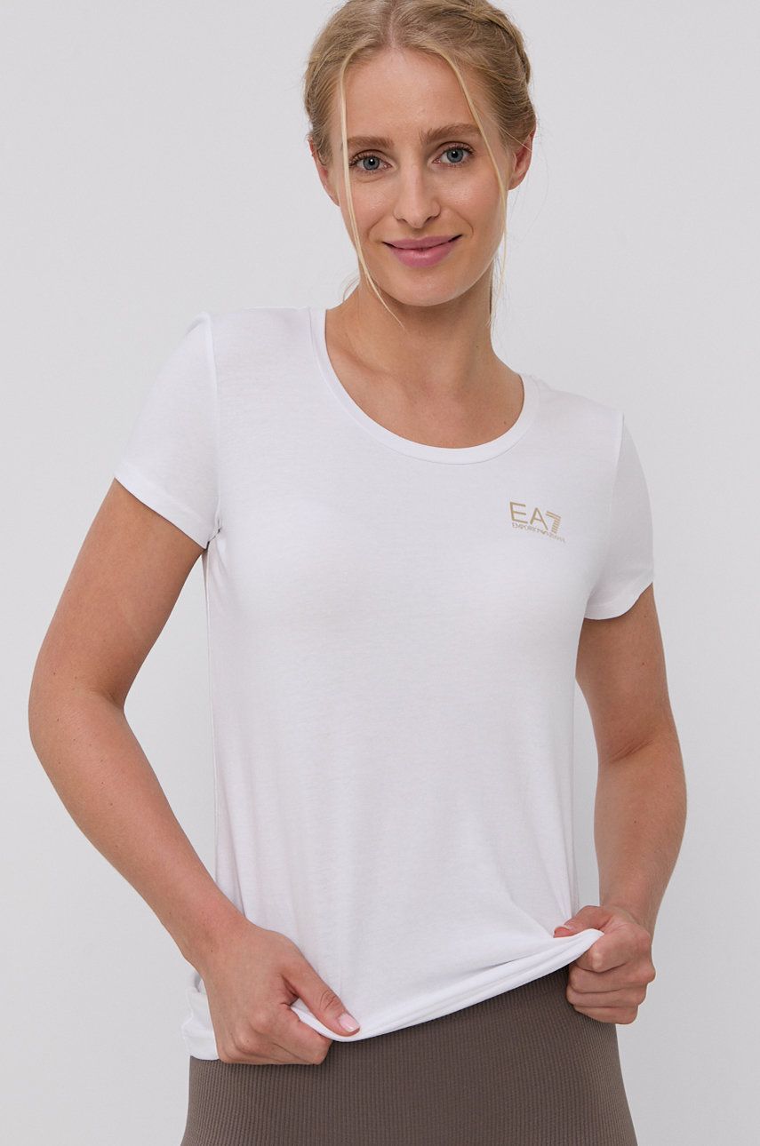 Promocja EA7 Emporio Armani – T-shirt bawełniany wyprzedaż przecena