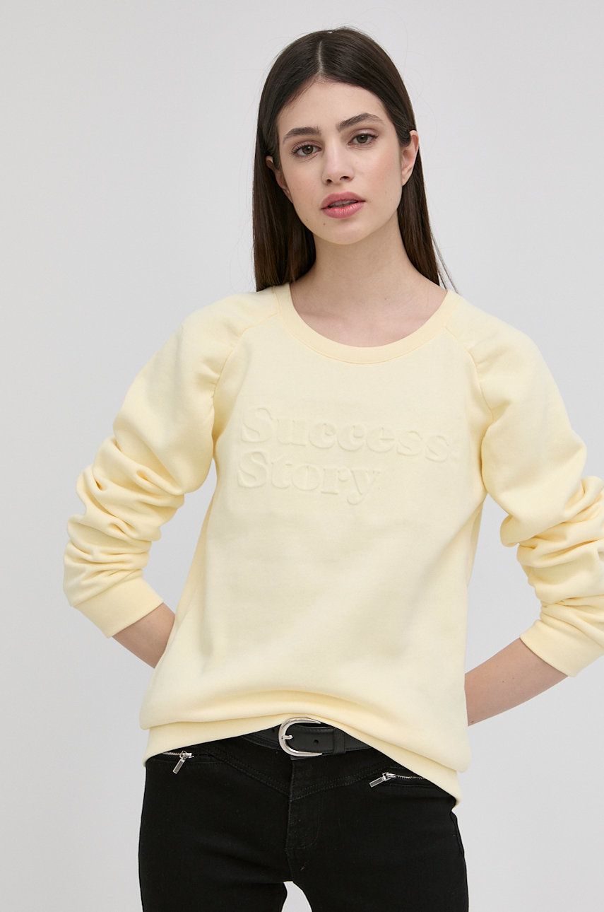 Morgan bluza damska kolor żółty gładka